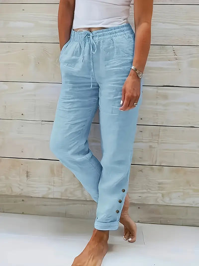 Chique Plus-maat Light Blue Rights Broek voor Dames