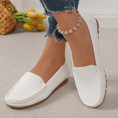 Letnie loafersy damskie - wygodne buty wsuwane z flanelową podszewką