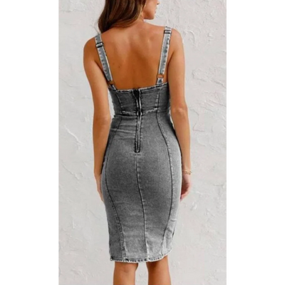 Sara™ - Dżinsowa sukienka o wąskim kroju zapewniająca elegancki wygląd