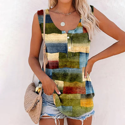 Top w stylu vintage z blokami kolorów Emma