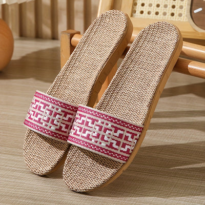 Letnie kapcie damskie - Ultralekkie, oddychające kapcie lniane