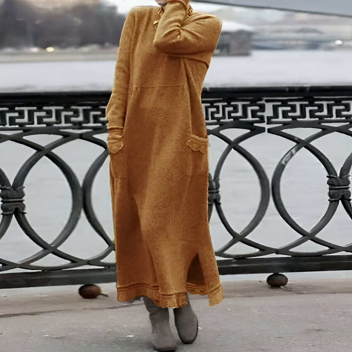 Emanuela™ - Elegancka, super miękka długa sukienka zimowa