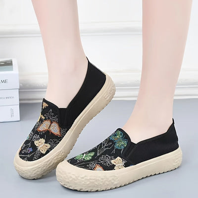 Damskie wsuwane loafersy - wygodne, lekkie i modne z wzorem