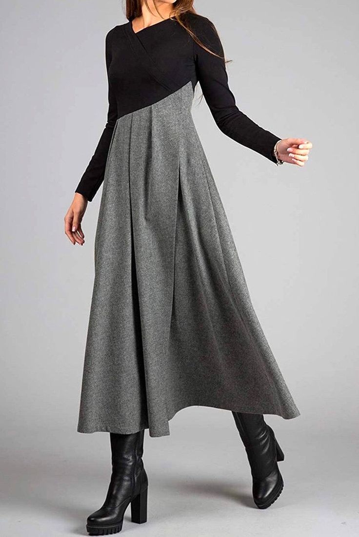 Anastasia™ - Elegancka sukienka maxi z długimi rękawami