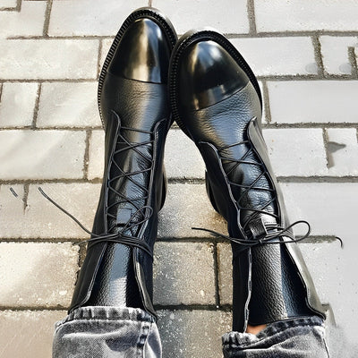 Romy | Klasyczne botki damskie wykonane ze skóry