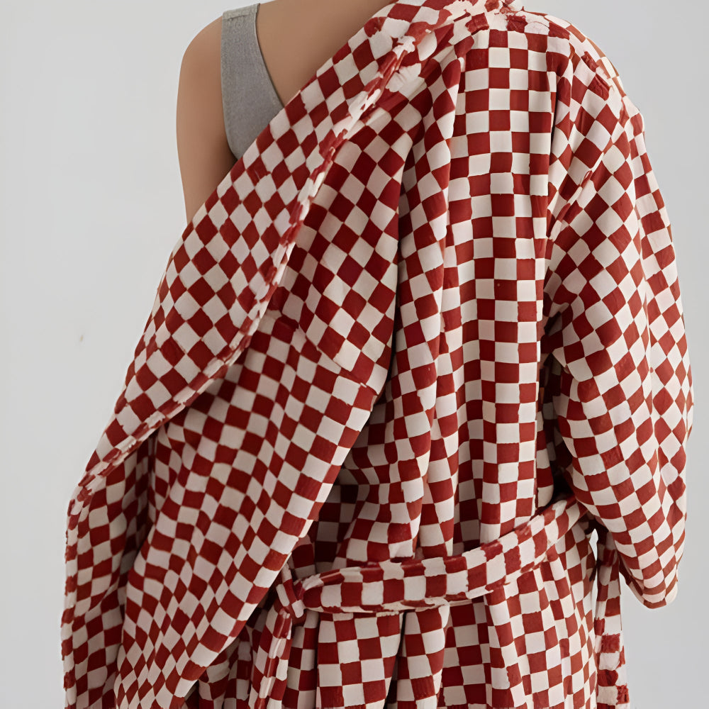 Szlafrok w kratę Cloud Weave
