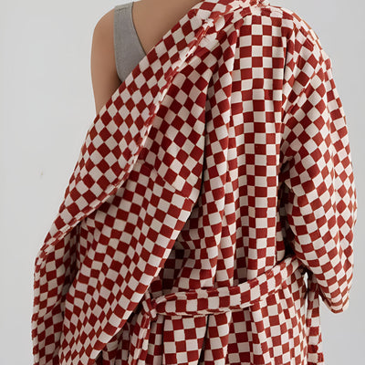 Szlafrok w kratę Cloud Weave