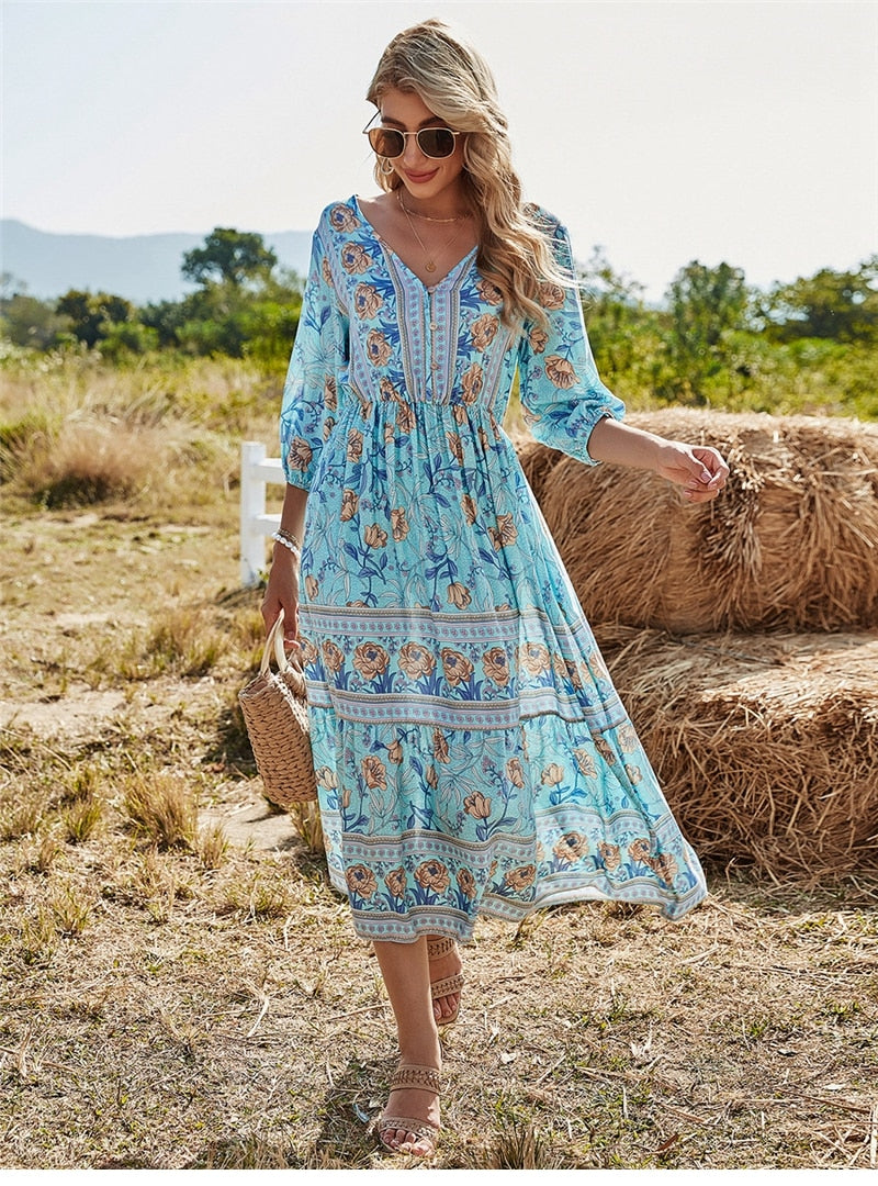 Donata - Luźna sukienka boho