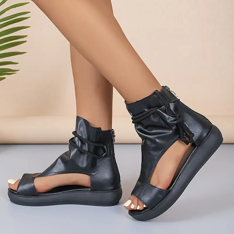 Modne letnie buty zapinane z tyłu na zamek