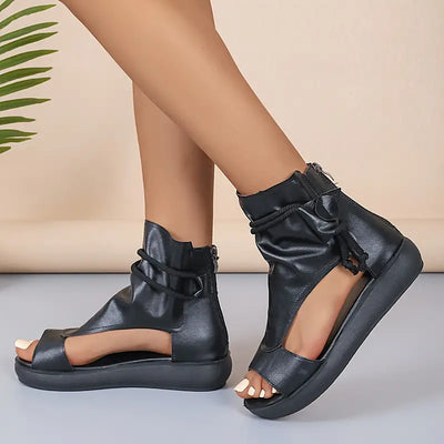Modne letnie buty zapinane z tyłu na zamek