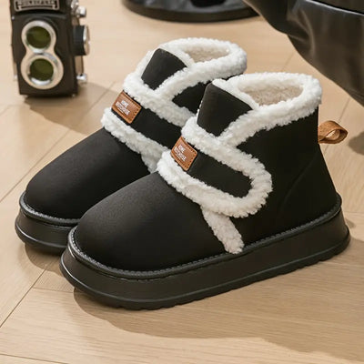 Damskie buty zimowe - wyściełane polarem, wygodne buty wsuwane