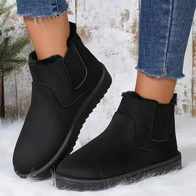 Damskie buty zimowe - Ciepła podszewka, Gruba podeszwa, Solidne krótkie buty