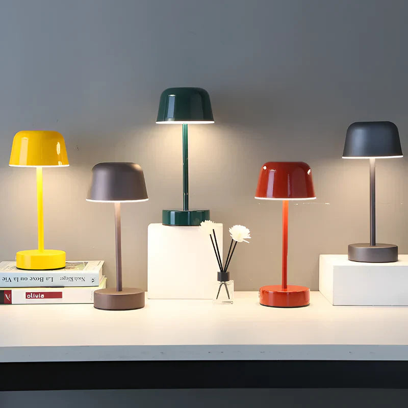 Kolorowa lampa stołowa LED w stylu retro, bezprzewodowa, USB