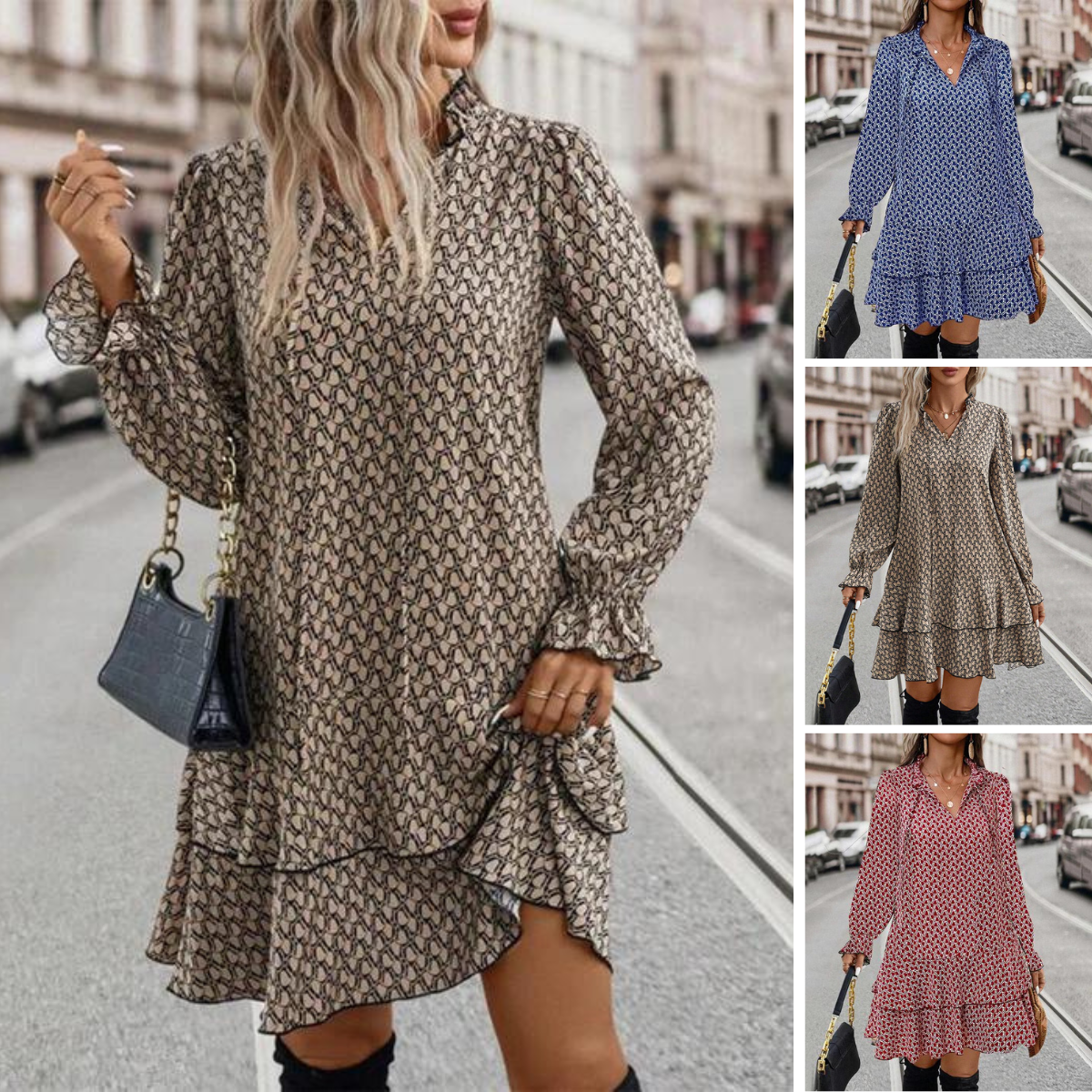 Stella - Elegancka sukienka z długim rękawem, zapewniająca swobodny styl