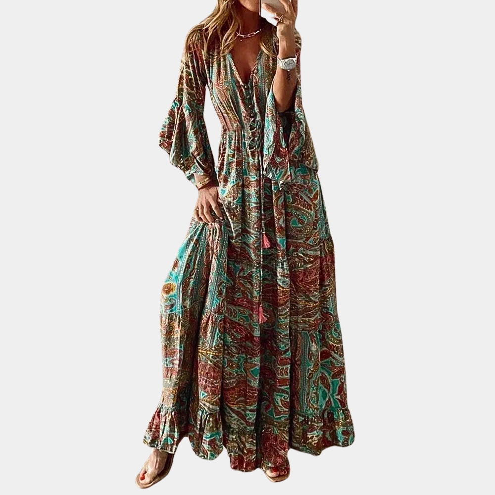 Agathe - Elegancka długa sukienka Bohemian dla kobiet