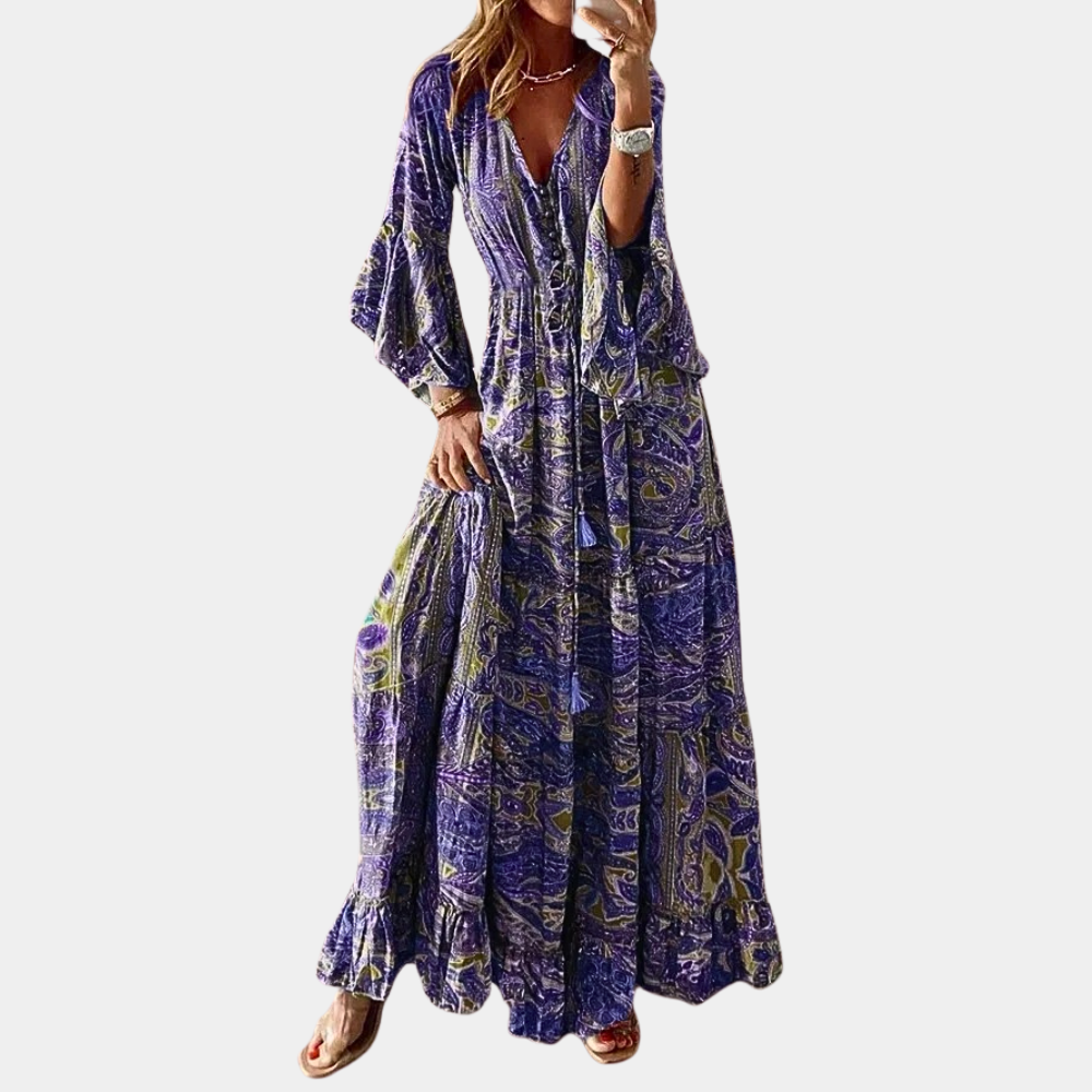 Agathe - Elegancka długa sukienka Bohemian dla kobiet