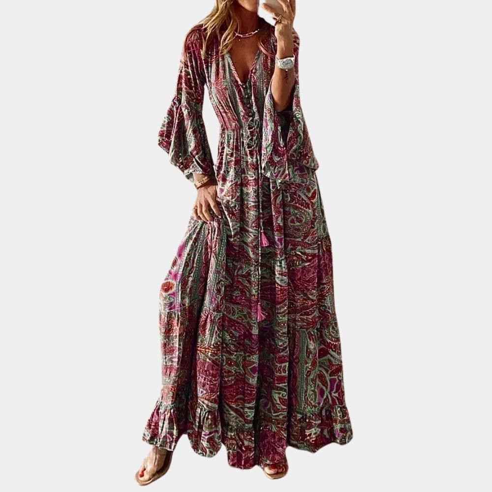 Agathe - Elegancka długa sukienka Bohemian dla kobiet
