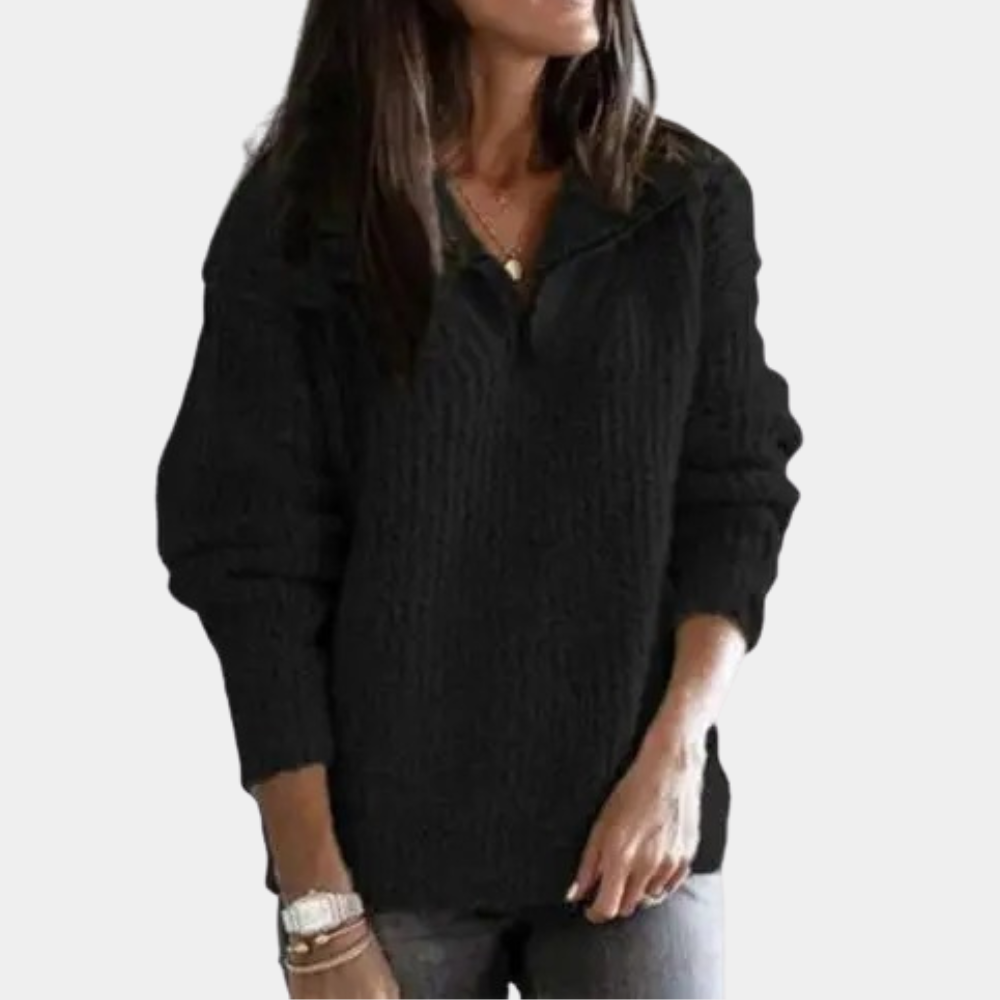 Adrianna - Elegancki Sweter Damski z Półzamkiem