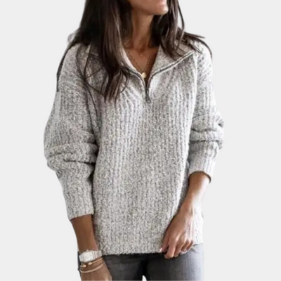 Adrianna - Elegancki Sweter Damski z Półzamkiem