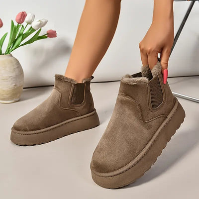 Damskie buty zimowe - wyściełane polarem, wsuwane, przytulne