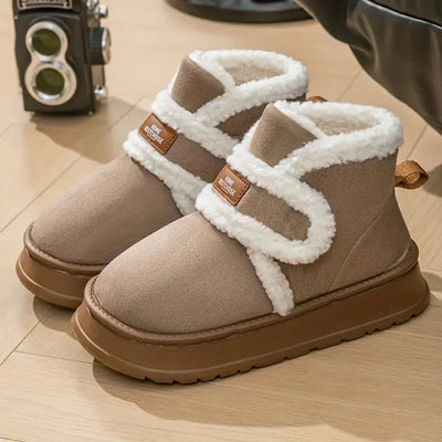 Damskie buty zimowe - wyściełane polarem, wygodne buty wsuwane