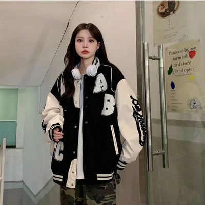 Willeke - Oversizowa damska kurtka bejsbolówka bomber w stylu vintage