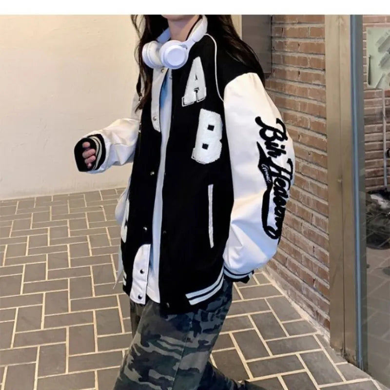 Willeke - Oversizowa damska kurtka bejsbolówka bomber w stylu vintage