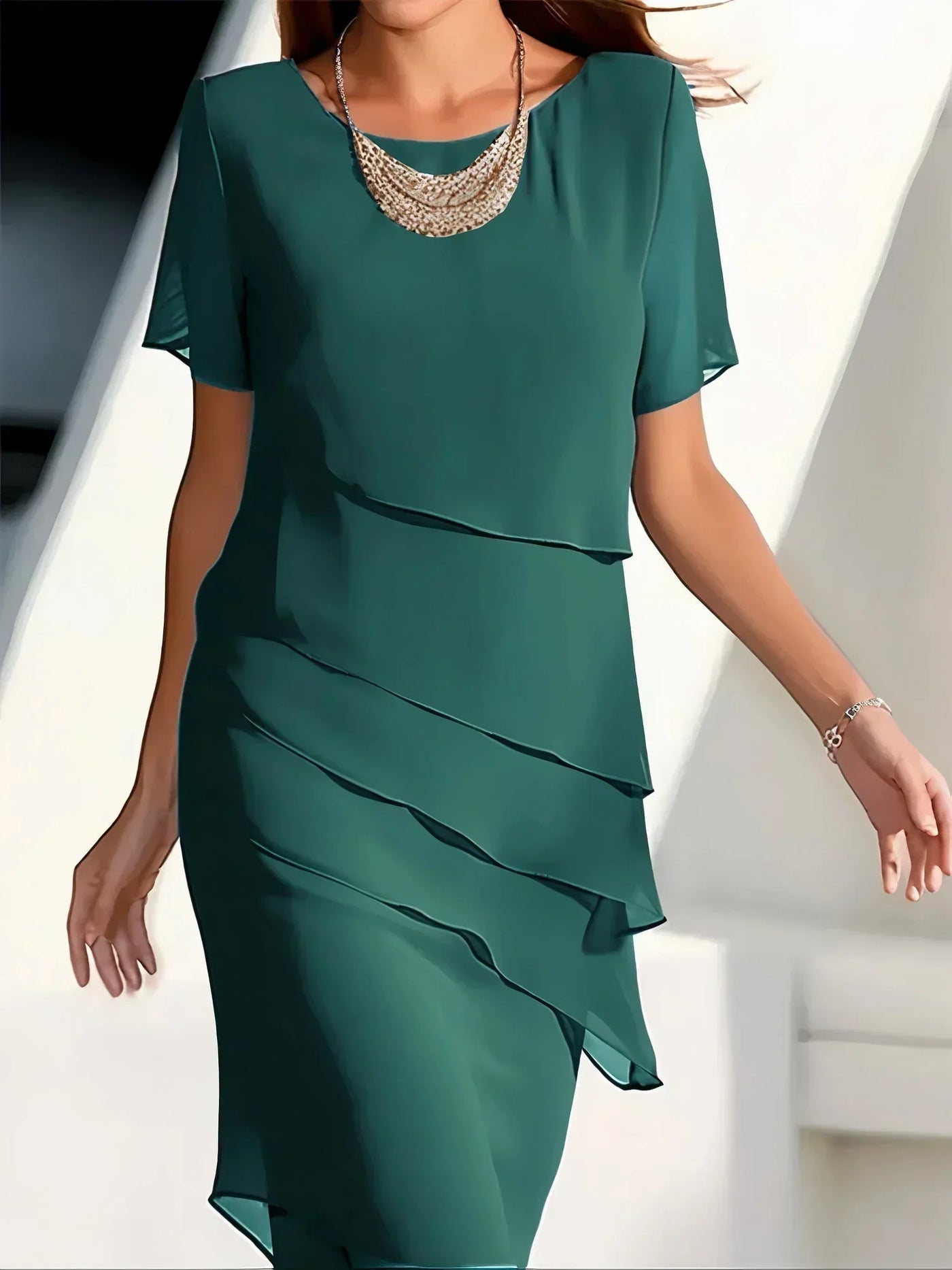 Wyrafinowana sukienka warstwowa Antonella™ - ponadczasowa elegancja