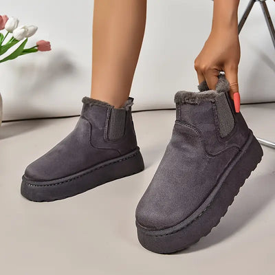Damskie buty zimowe - wyściełane polarem, wsuwane, przytulne