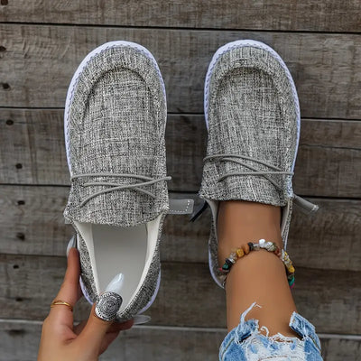Damskie wsuwane loafersy - wygodne buty letnie wykonane z płótna