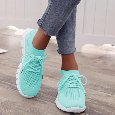 Damskie Sportowe Buty Sneakersy z Przewiewnej Siatki