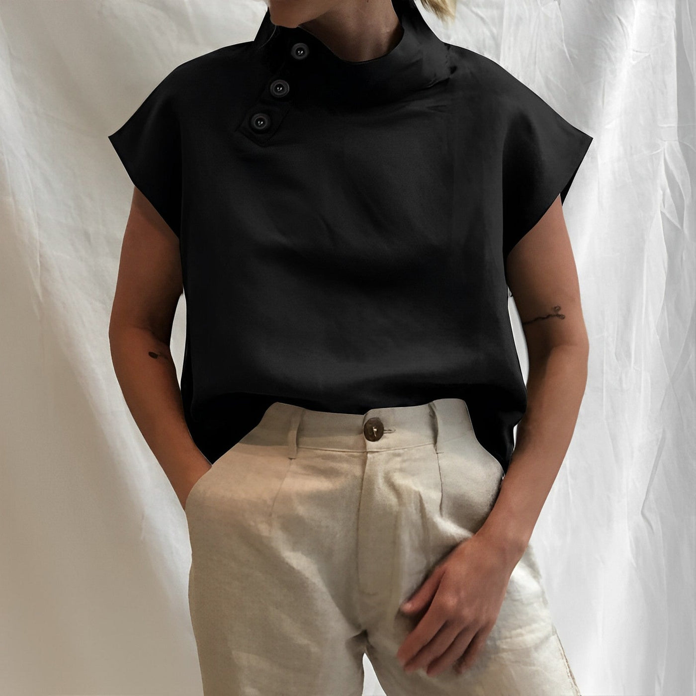 Letnia bluzka damska w stylu vintage - fioletowa