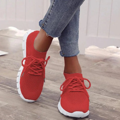 Damskie Sportowe Buty Sneakersy z Przewiewnej Siatki