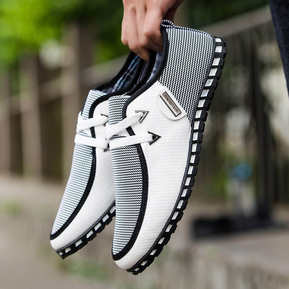 Stylowe i Lekkie Mokasyny Męskie Zebra