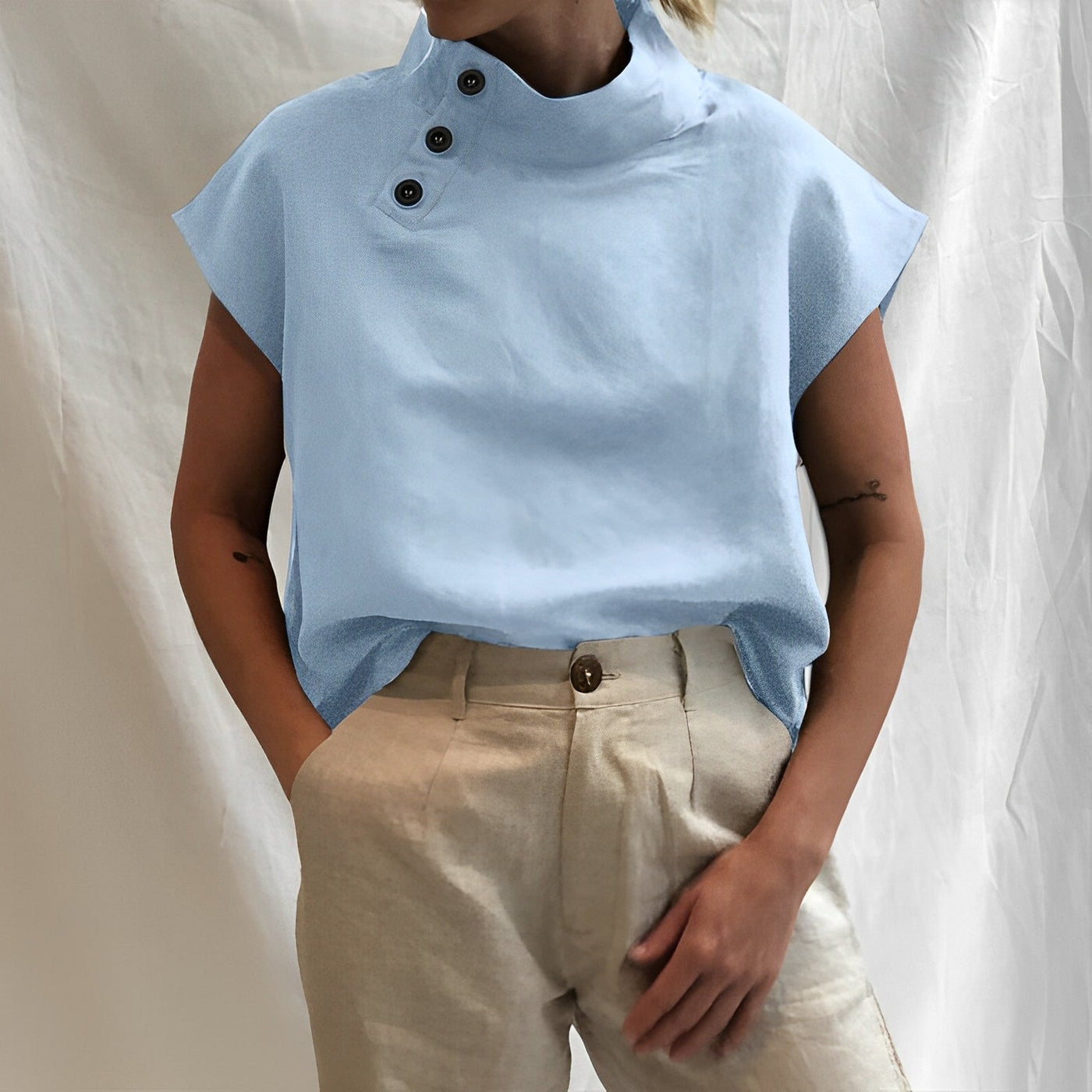 Letnia bluzka damska w stylu vintage - fioletowa