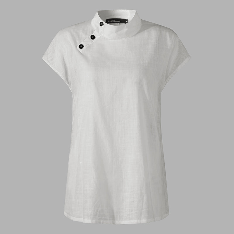 Letnia bluzka damska w stylu vintage - fioletowa