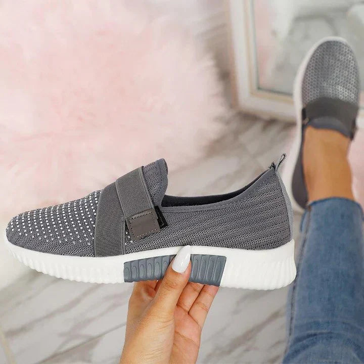 Agnieszka - Damskie Sneakersy Slip-On z Rzepem