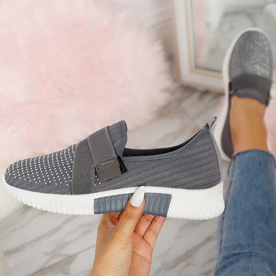 Agnieszka - Damskie Sneakersy Slip-On z Rzepem