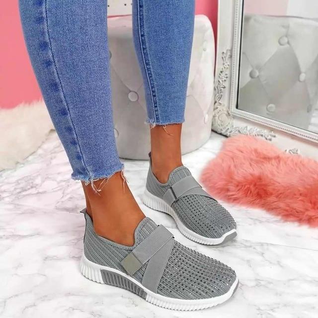 Agnieszka - Damskie Sneakersy Slip-On z Rzepem