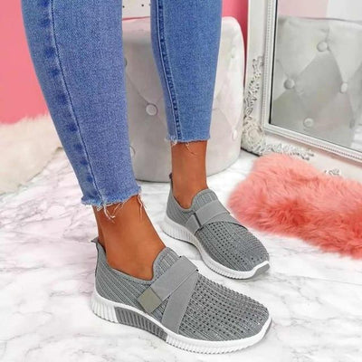 Agnieszka - Damskie Sneakersy Slip-On z Rzepem
