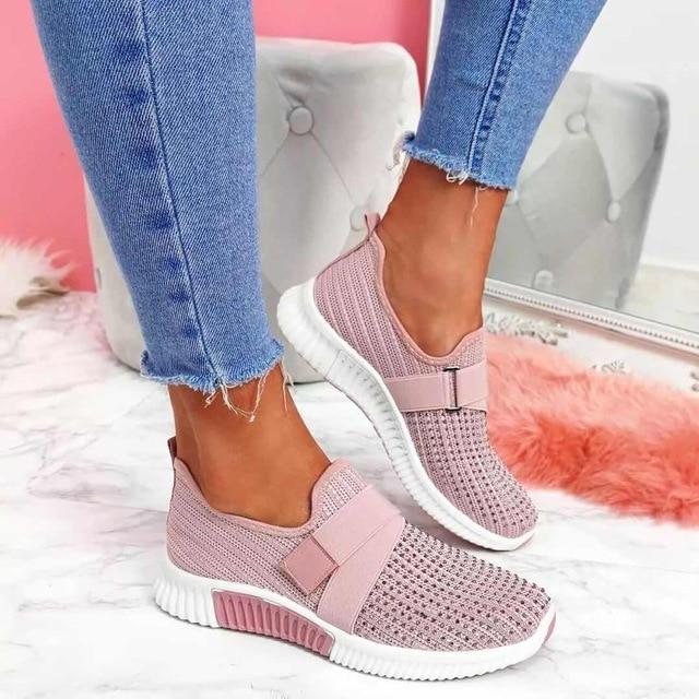 Agnieszka - Damskie Sneakersy Slip-On z Rzepem