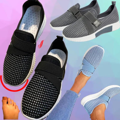 Agnieszka - Damskie Sneakersy Slip-On z Rzepem