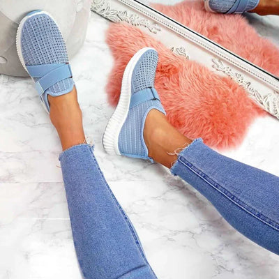 Agnieszka - Damskie Sneakersy Slip-On z Rzepem