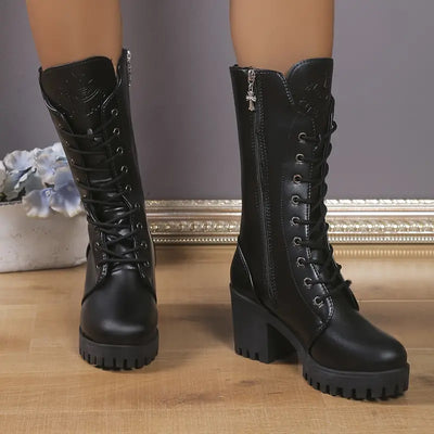 Karter damskie sznurowane buty bojowe