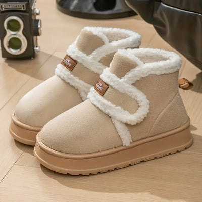 Damskie buty zimowe - wyściełane polarem, wygodne buty wsuwane