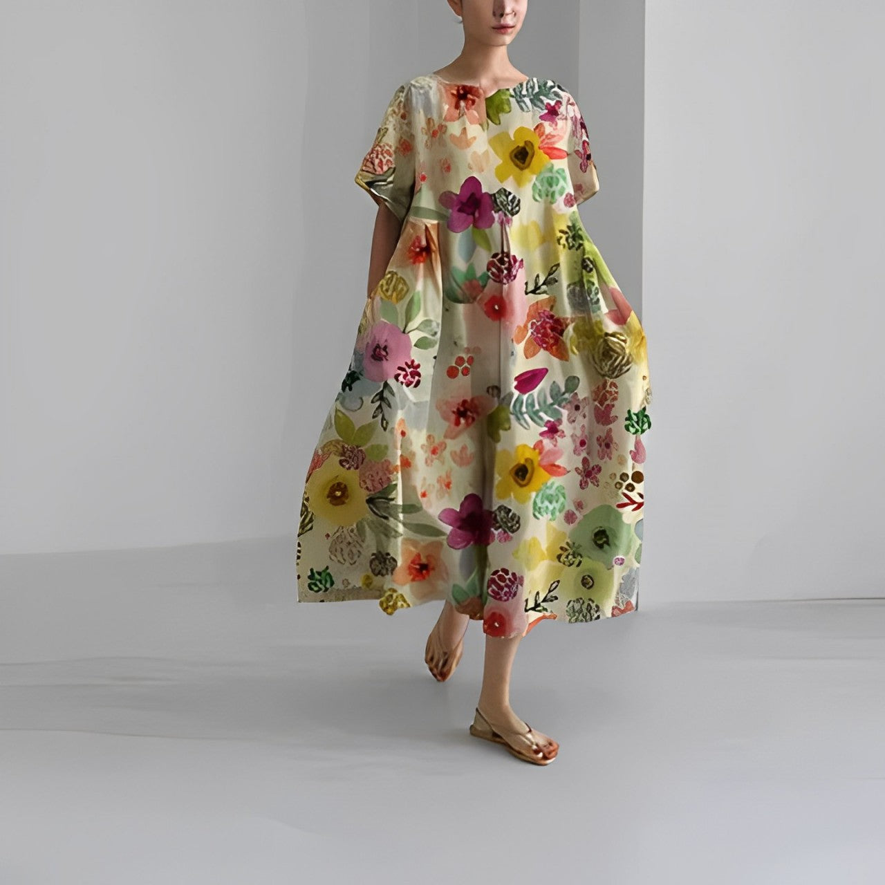 Sukienka boho z cudowną kwiatową fantazją Genova™️