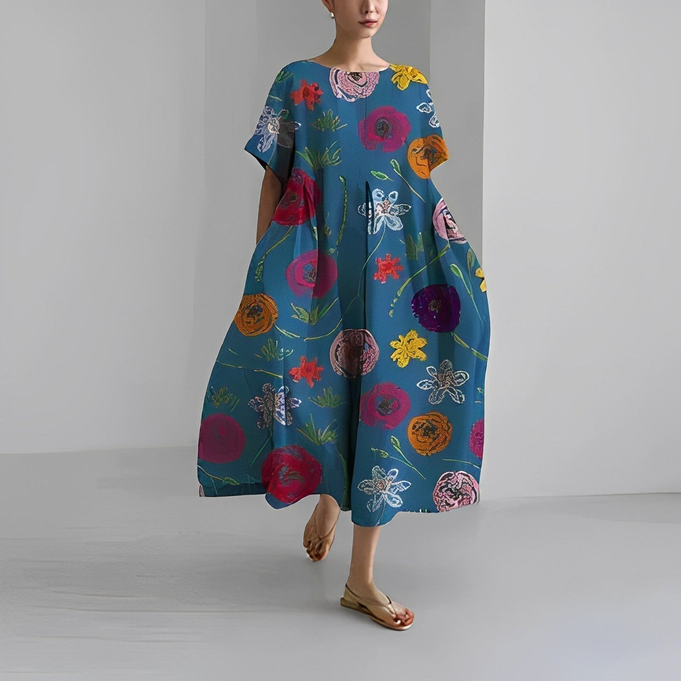 Sukienka boho z cudowną kwiatową fantazją Genova™️