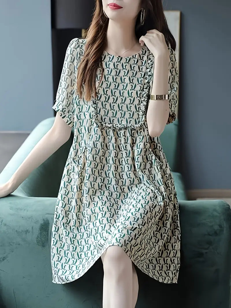 Elegancka letnia sukienka - koreańska inspiracja, lekki materiał, kobiece falbany i idealna na ciepłe dni