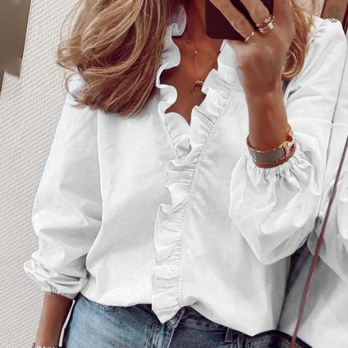 Zuzanna - Damska Bluzka - Klasyczny Design z Zapięciem na Guziki