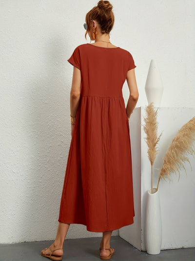 Sukienka Midi z Eleganckim Krojem i Miękką Tkaniną | Idealna na Wiosnę i Lato